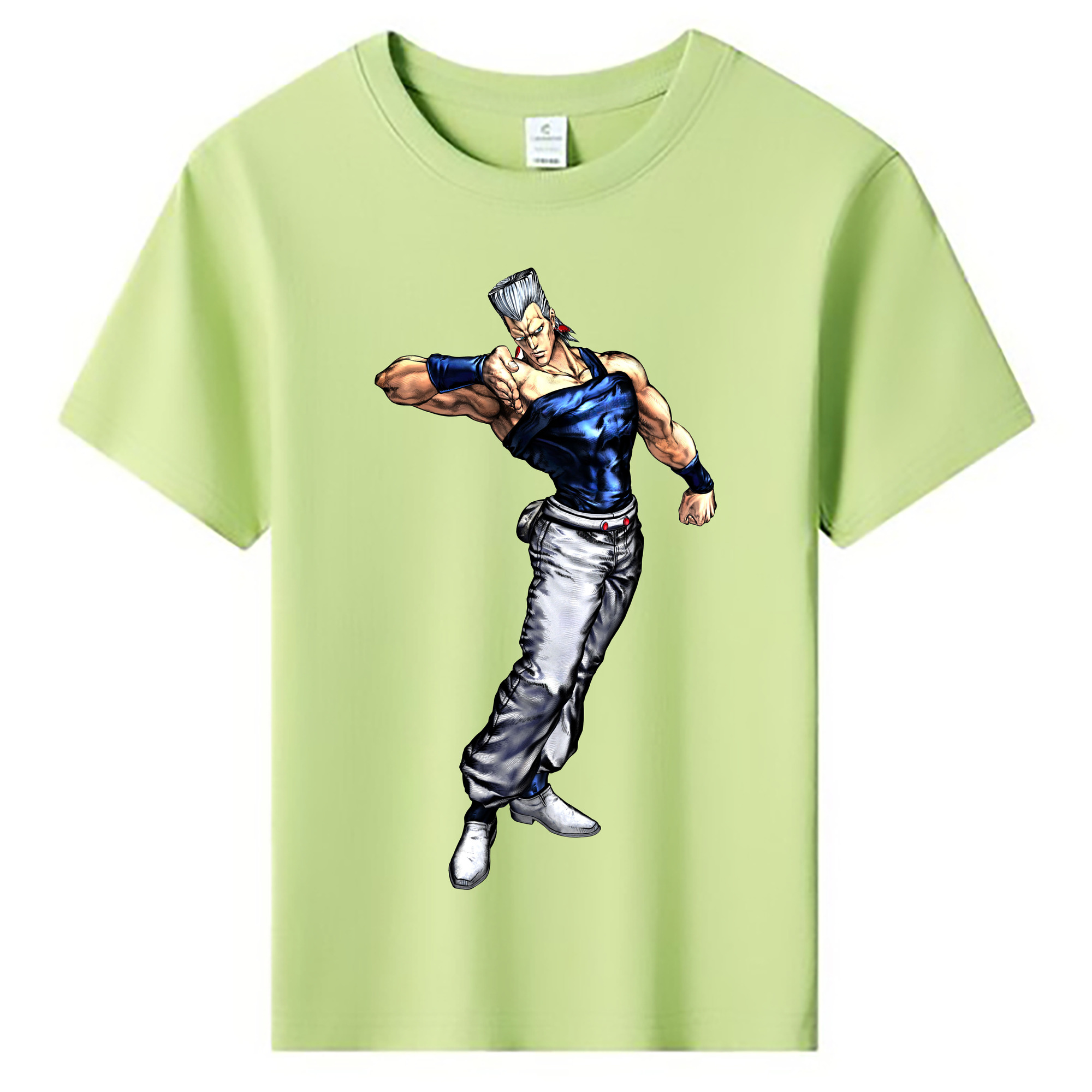 （画像用） ジョジョの奇妙な冒険 ジャン＝ピエール?ポルナレフ JoJo's Bizarre Adventure Jan Pierre Polnareff 綿100％キッズTシャツ（フロントプリント）